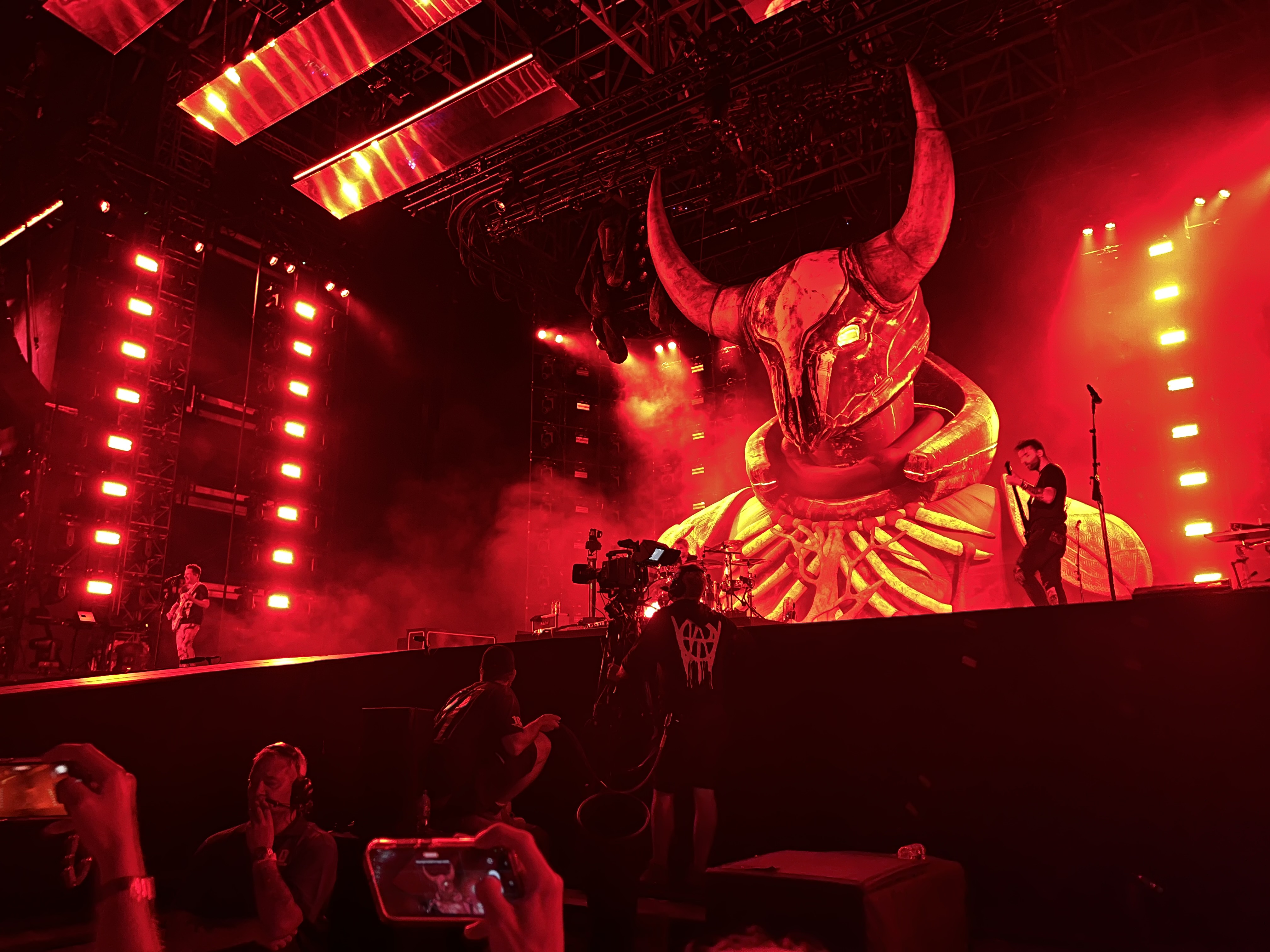 Muse on stage at Home Park