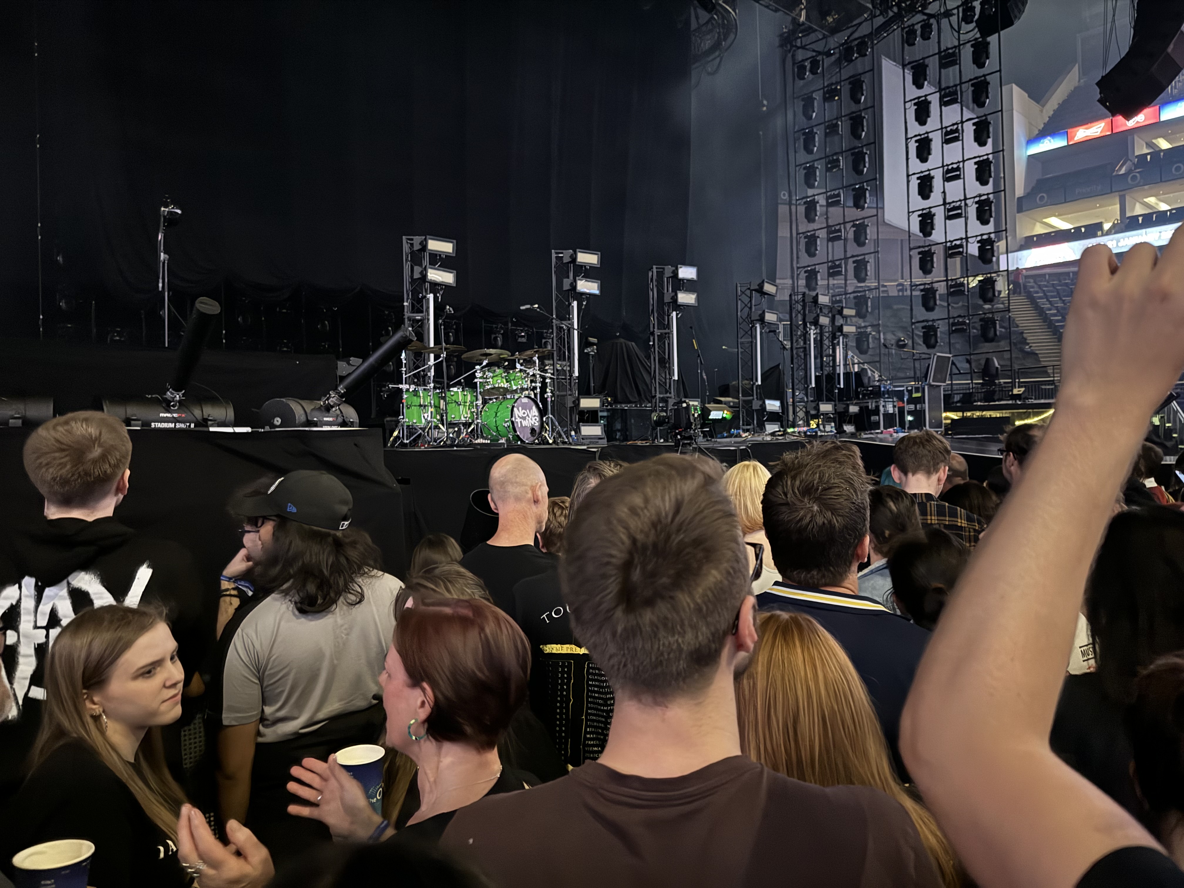 Lighting setup on O2 Arena Stage