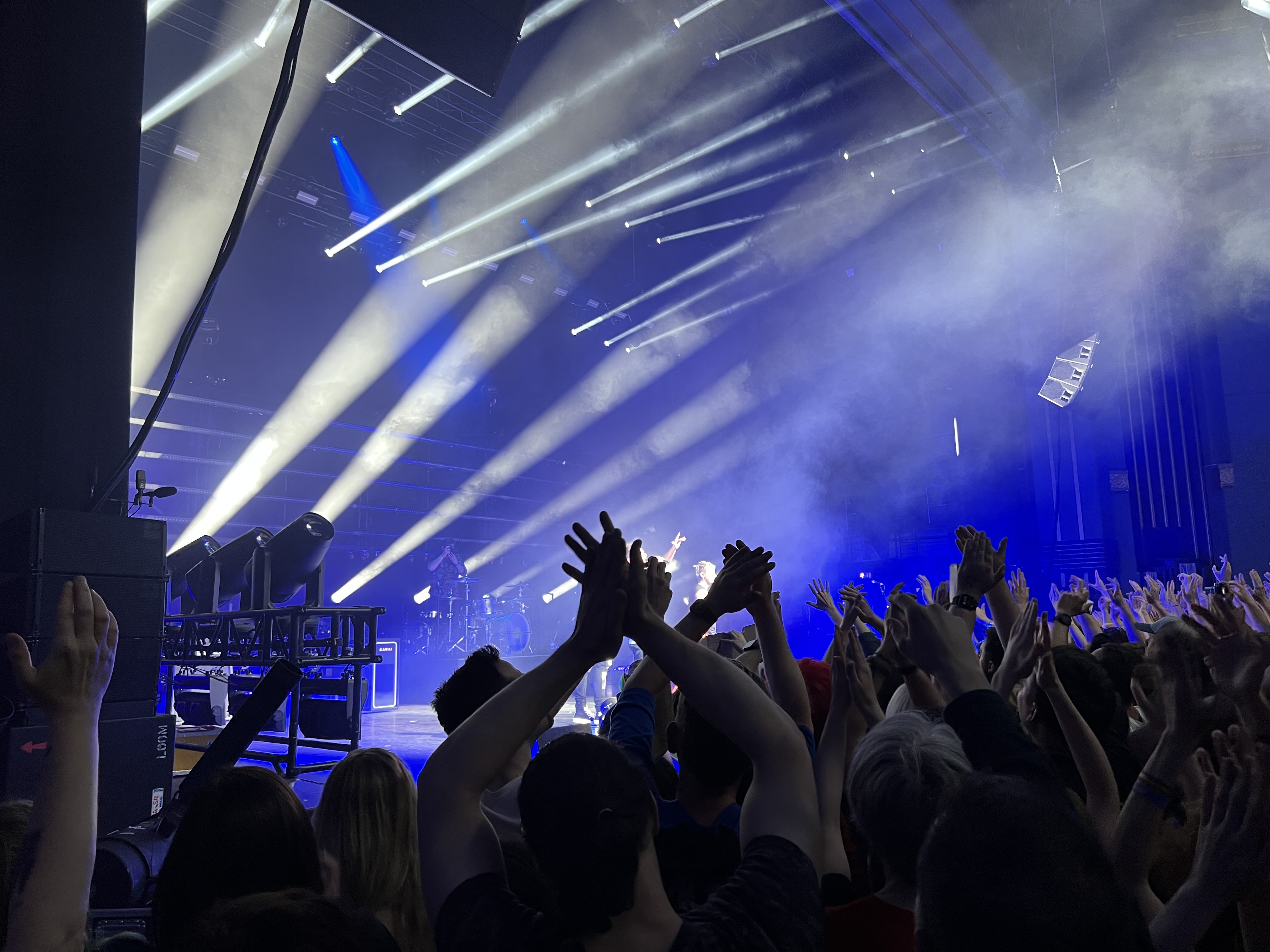 Muse on stage at the Eventim Apollo
