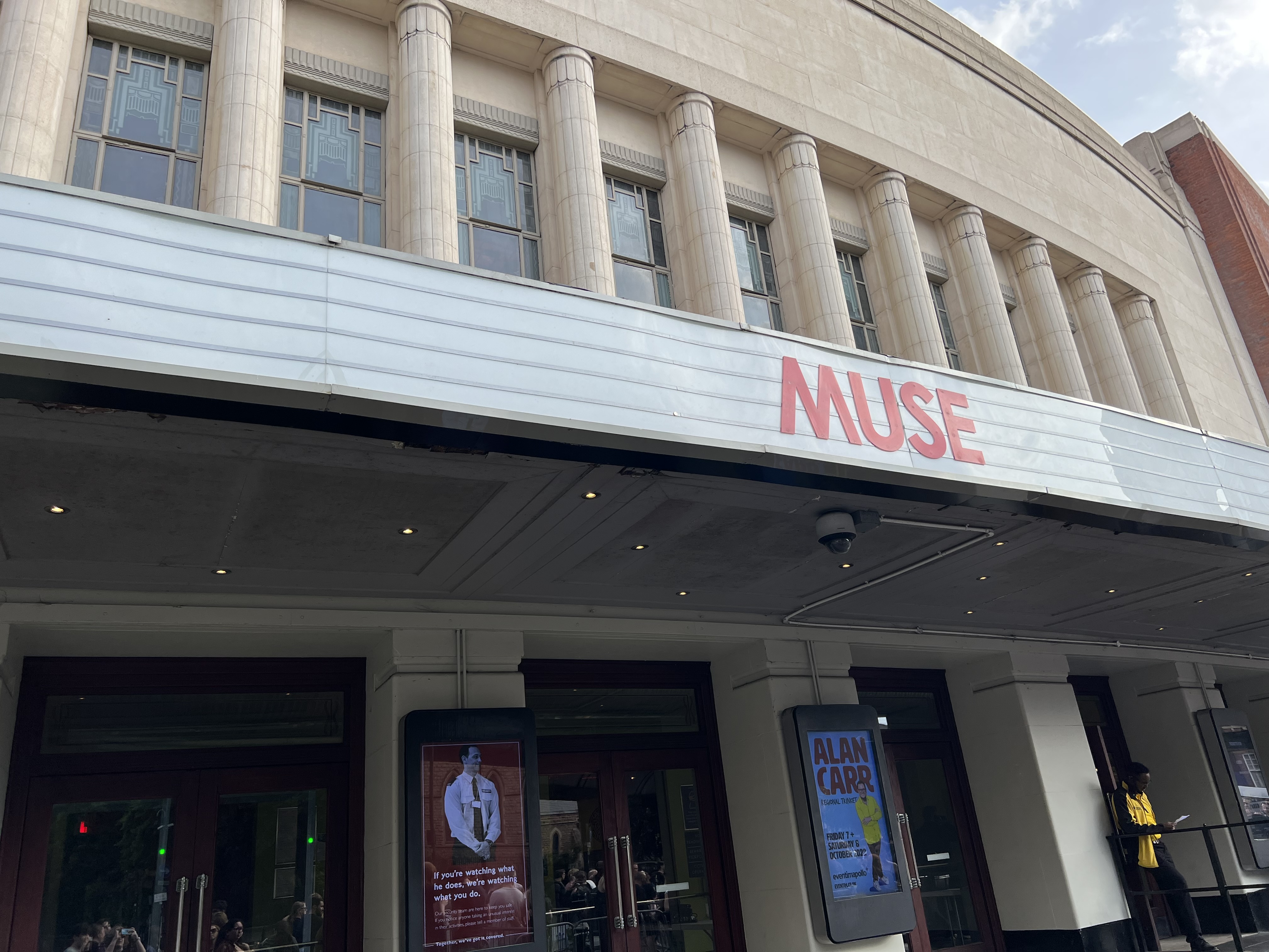 Muse sign on the front of the Eventim Apollo