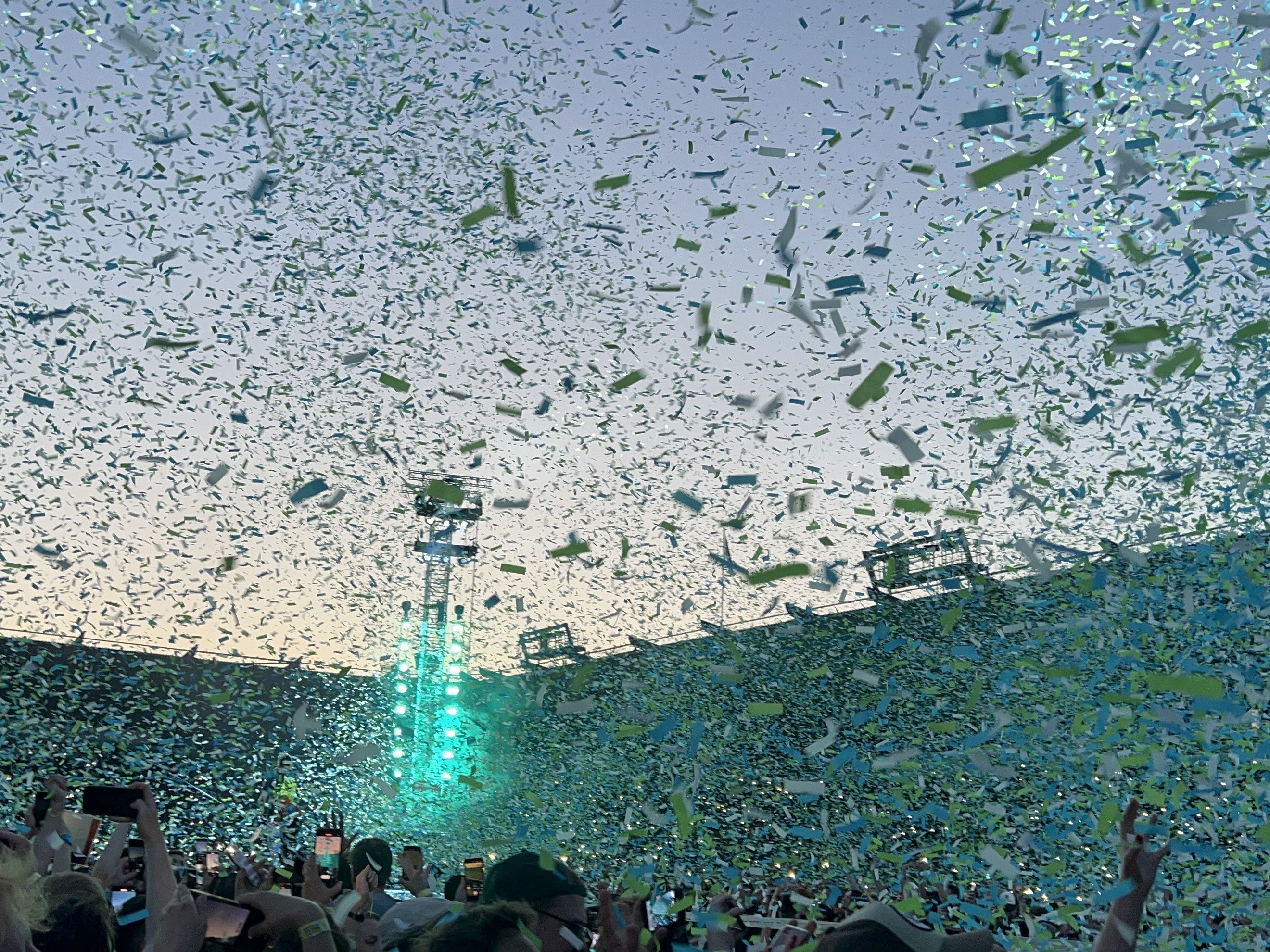 Aftermath of confetti cannons at Home Park